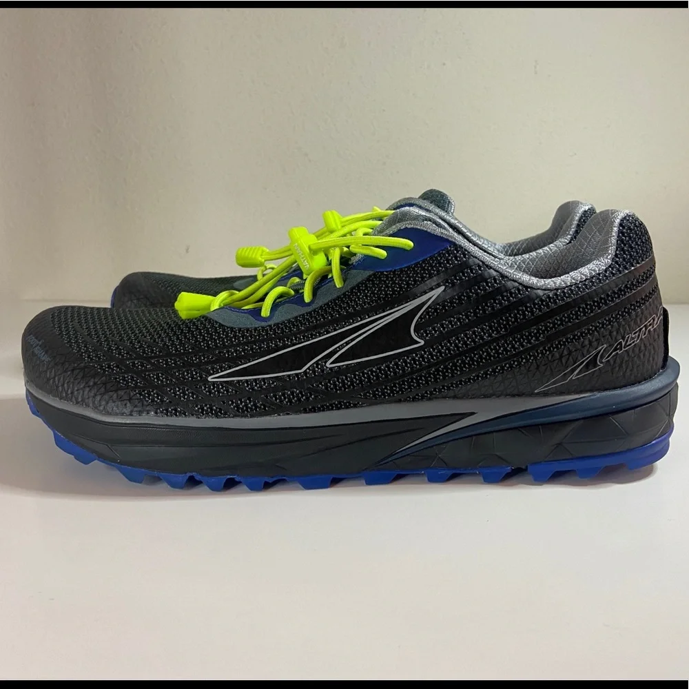 Altra Men's Black with Blue and Neon Yellow Trail Running Shoes